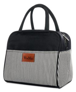 Sac Isotherme Repas Rayé Noir