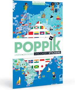 Poster + 200 stickers Drapeaux du monde – Poppik