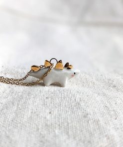 Stegosaurus Pendant with Gold – Small
