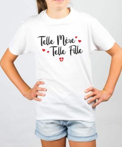 PROMO T-SHIRT ENFANT : TELLE MERE TELLE FILLE-BLANC-12ANS