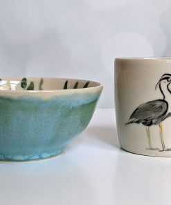 Bol et tasse – Héron + Tortue