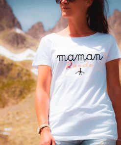 PROMO T-SHIRT FEMME : MAMAN RANDO-BLANC-M