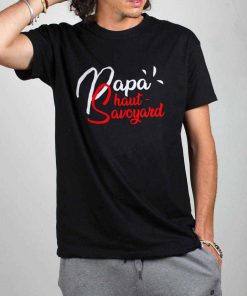 PROMO T-SHIRT HOMME : PAPA HAUT SAVOYARD-NOIR-5XL