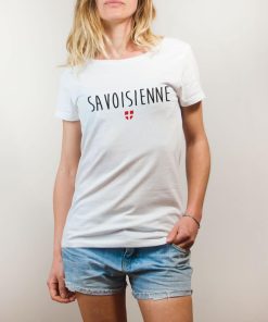PROMO T-SHIRT FEMME : SAVOISIENNE-BLANC-M